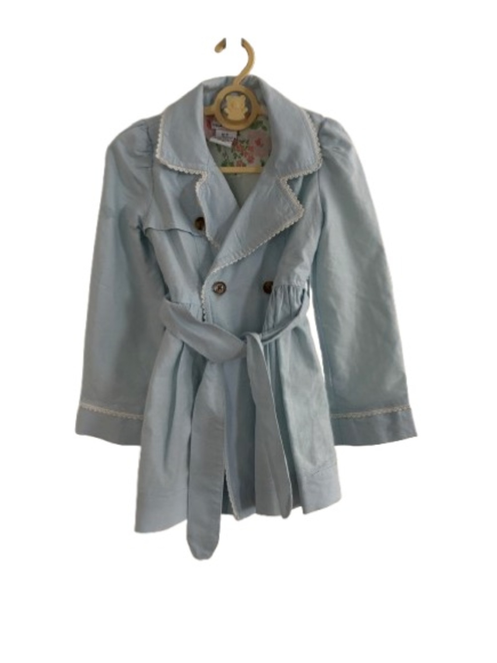 Girls' Trench with Floral Lining - Picture 1 of 5